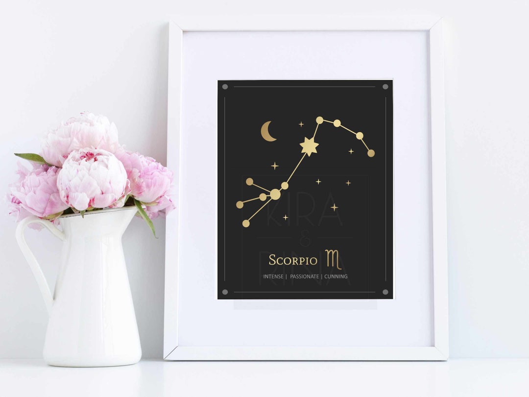 Scorpio Sign Printable | Living or Office Room | Zodiac Sign Printable ...