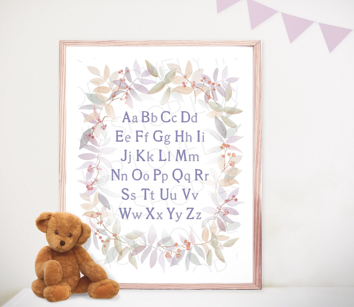 Neutral Nursery Alphabet Wall Art ABC Printable Poster - Etsy