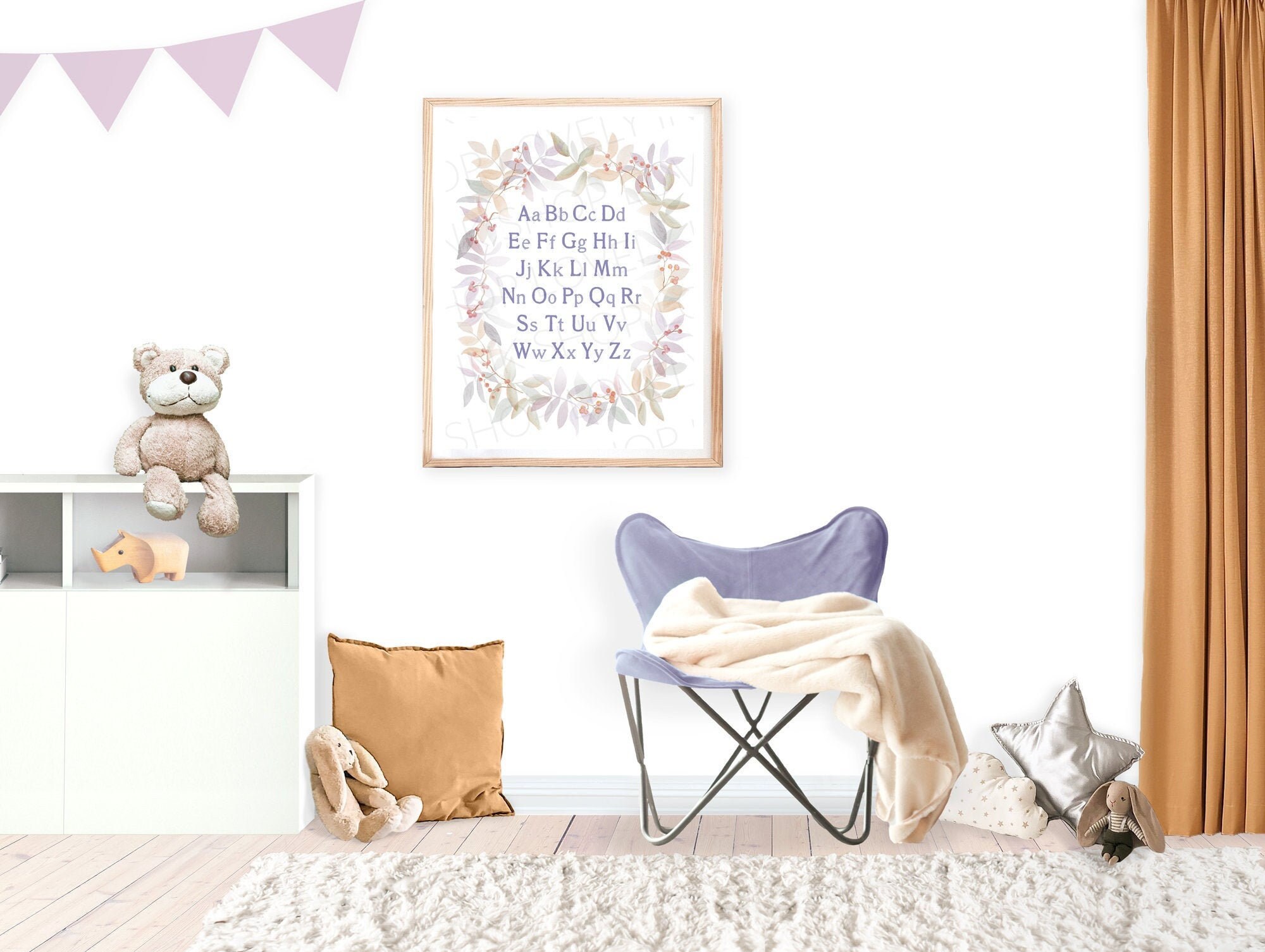 Neutral Nursery Alphabet Wall Art ABC Printable Poster Storybook ...