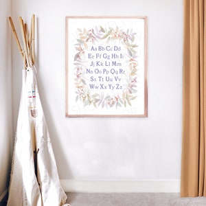 Neutral Nursery Alphabet Wall Art - ABC Printable Poster - Storybook ...