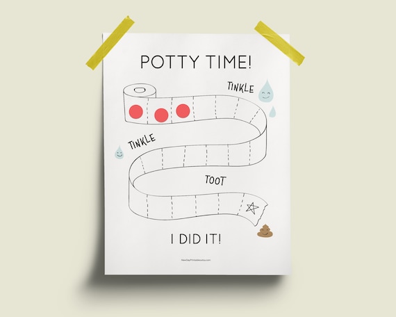 Potty Time: Potty training chart for toddlers. Printable, instant downloadable reward chart.