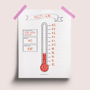 Large Fundraiser Goal Thermometer Matt Self-adhesive Vinyl Sticker