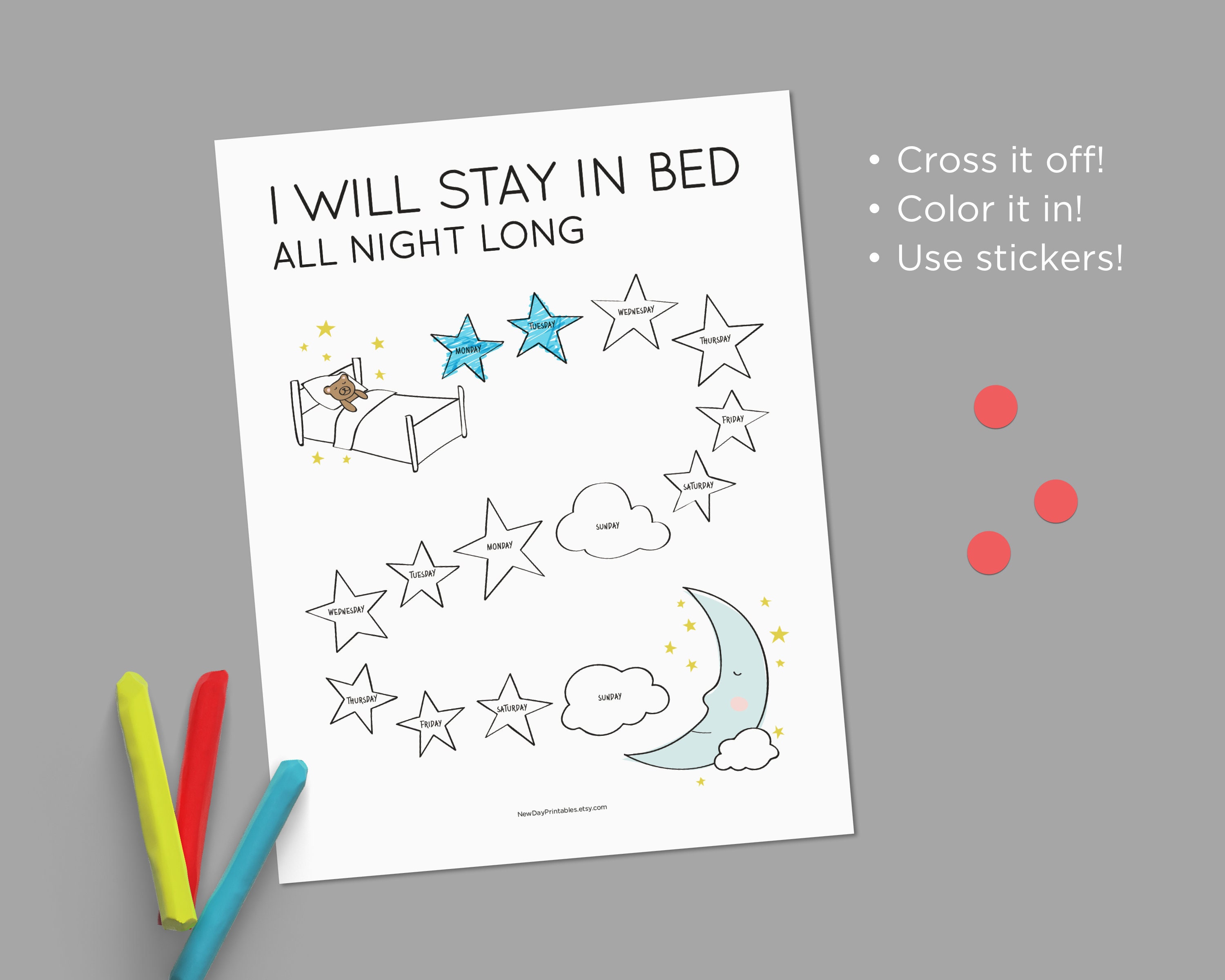 Printable Toddler Sleep Chart. Instant Download. I Will Stay Etsy UK