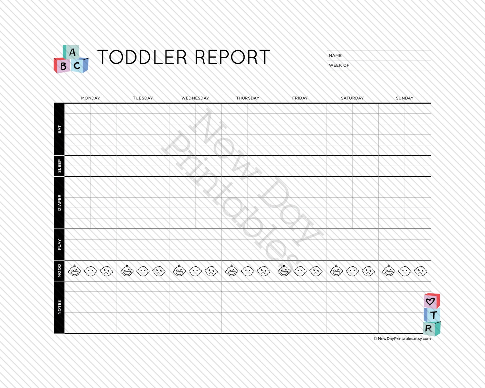 Weekly Daycare Report Weekly Daycare Report