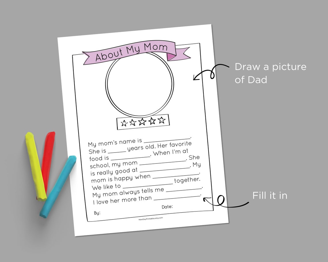 About My Mom: Mother's Day Mad Libs Activity Printable for - Etsy