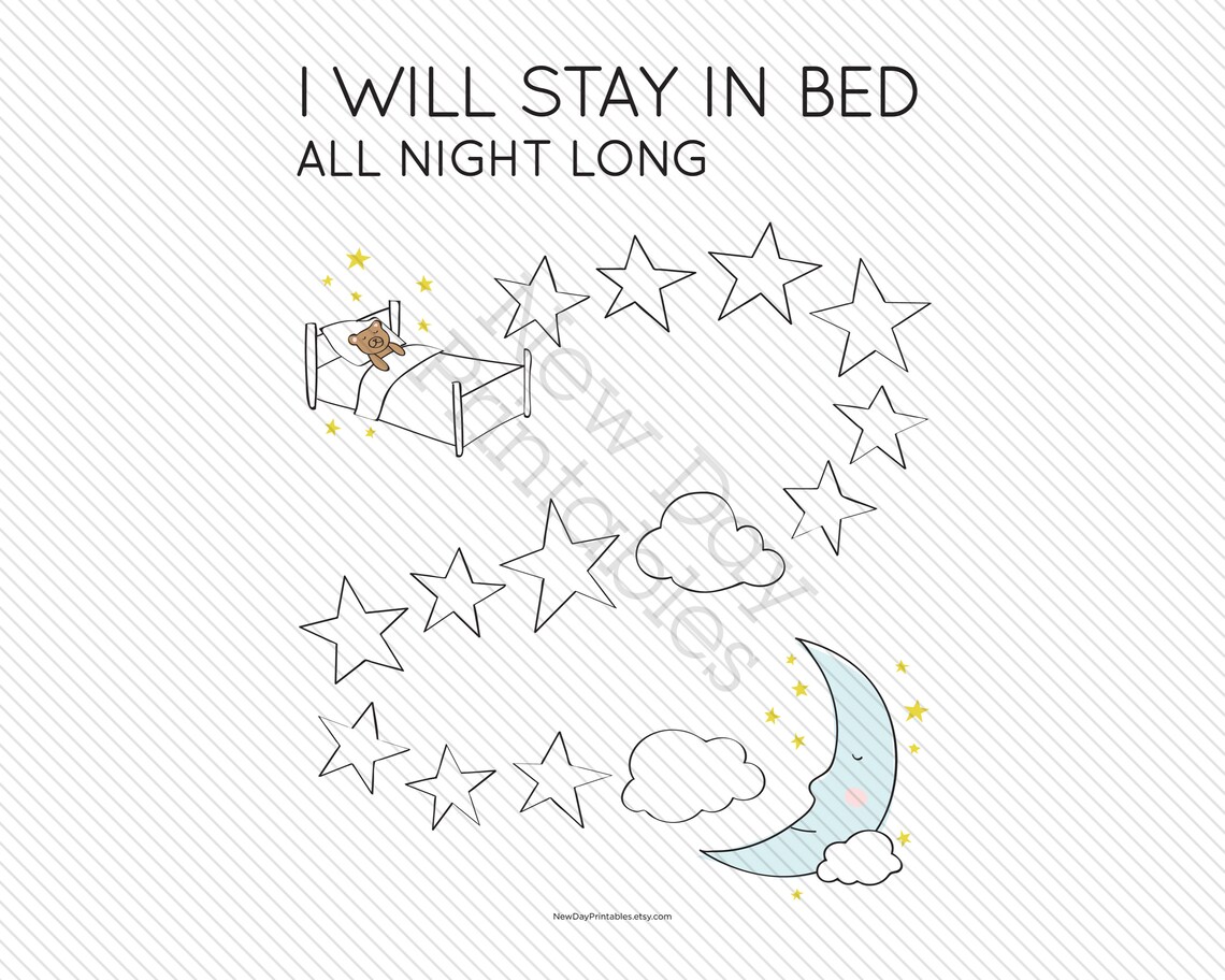 Printable Toddler Sleep Chart. Instant Download. I Will Stay - Etsy