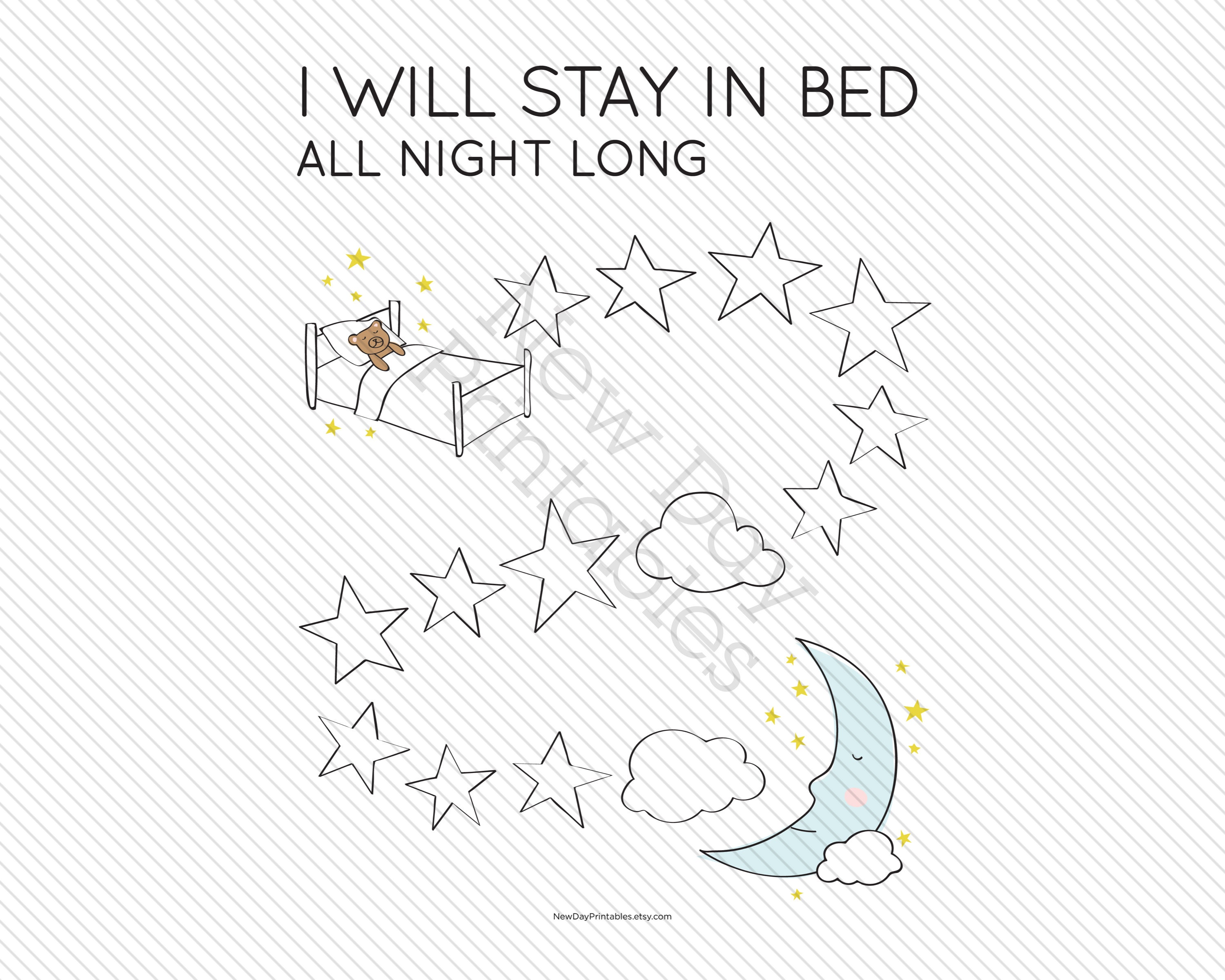 Printable Toddler Sleep Chart Instant Download I Will Stay Etsy UK