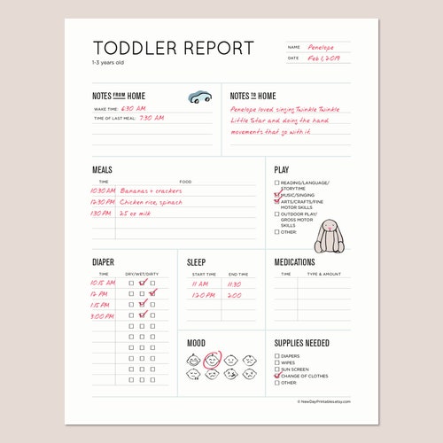 Daycare Daily Schedule For Toddlers Printable Child Care Etsy Daycare Daily Schedule For Toddlers Printable Child Care Etsy