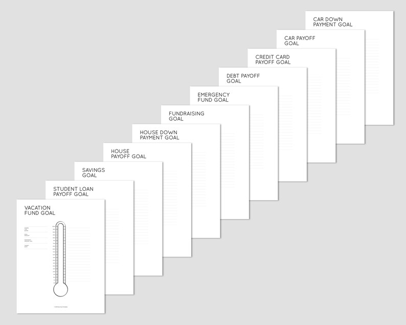 Savings Chart Save Money With This Savings Thermometer. Etsy