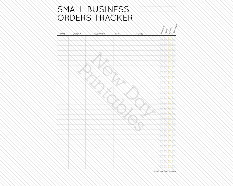 Small Business Orders Tracker. Printable, Instant Download. - Etsy