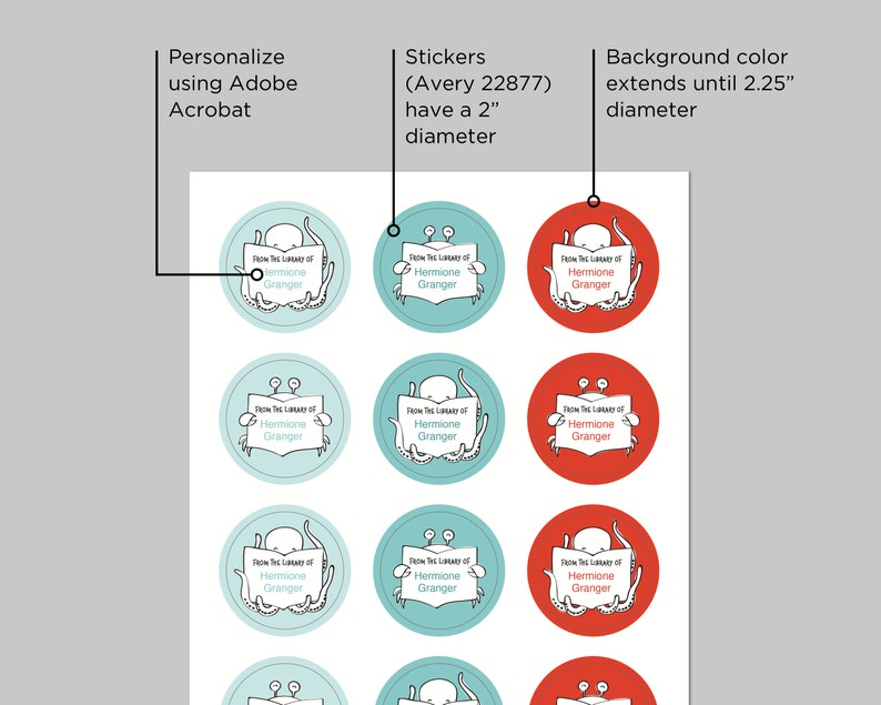 Printable Custom Bookplate Sticker Template Octopus & Crab Etsy