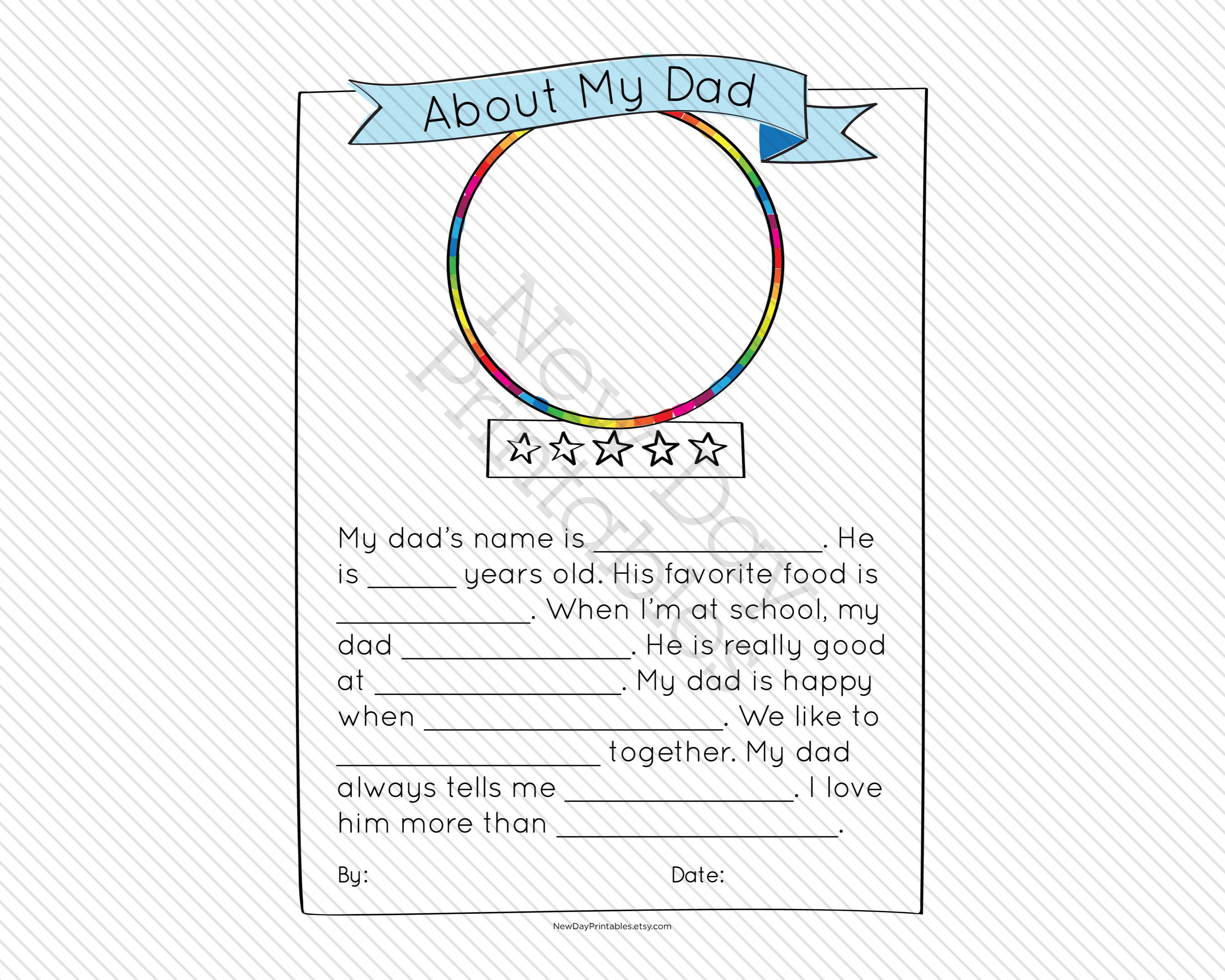 About My Dad: Father's Day Mad Libs Activity Printable for Kids ...