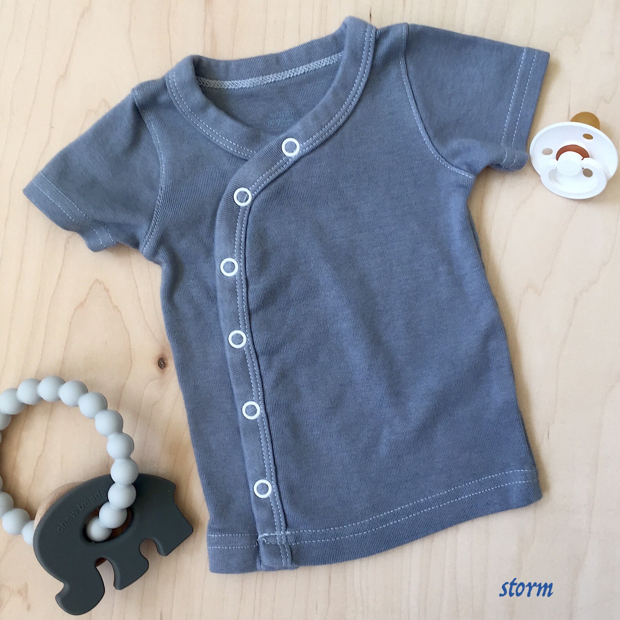 Button Snapped Infant Top Minimalist Baby clothes Hand Etsy Nederland