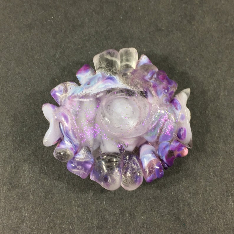 One of a kind single bead for necklaces Purple dichroic lavender clear swirl artisan lampwork glass focal bead bracelets etc earrings