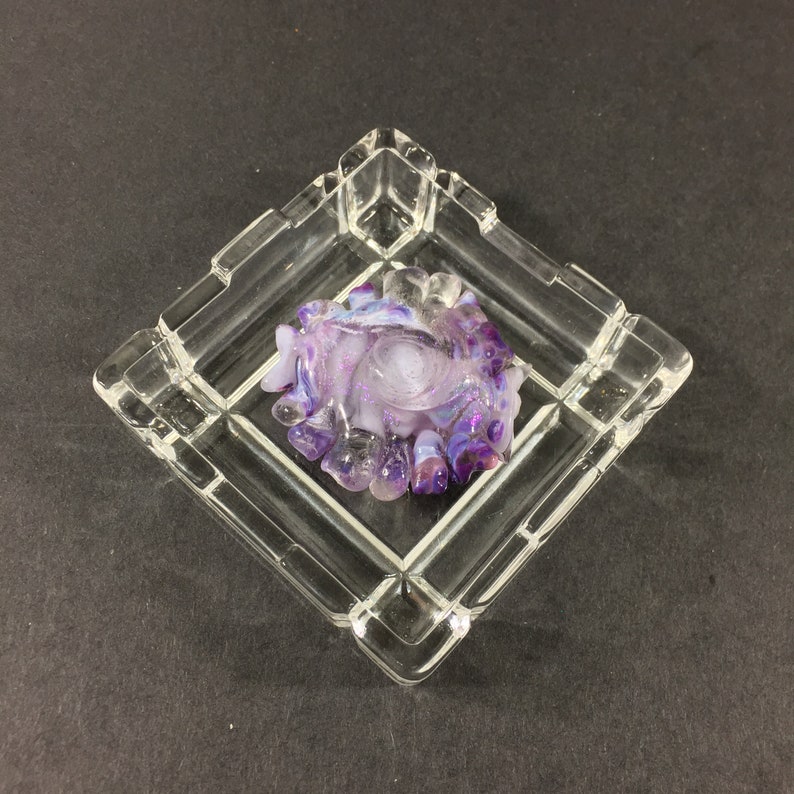 One of a kind single bead for necklaces Purple dichroic lavender clear swirl artisan lampwork glass focal bead bracelets etc earrings