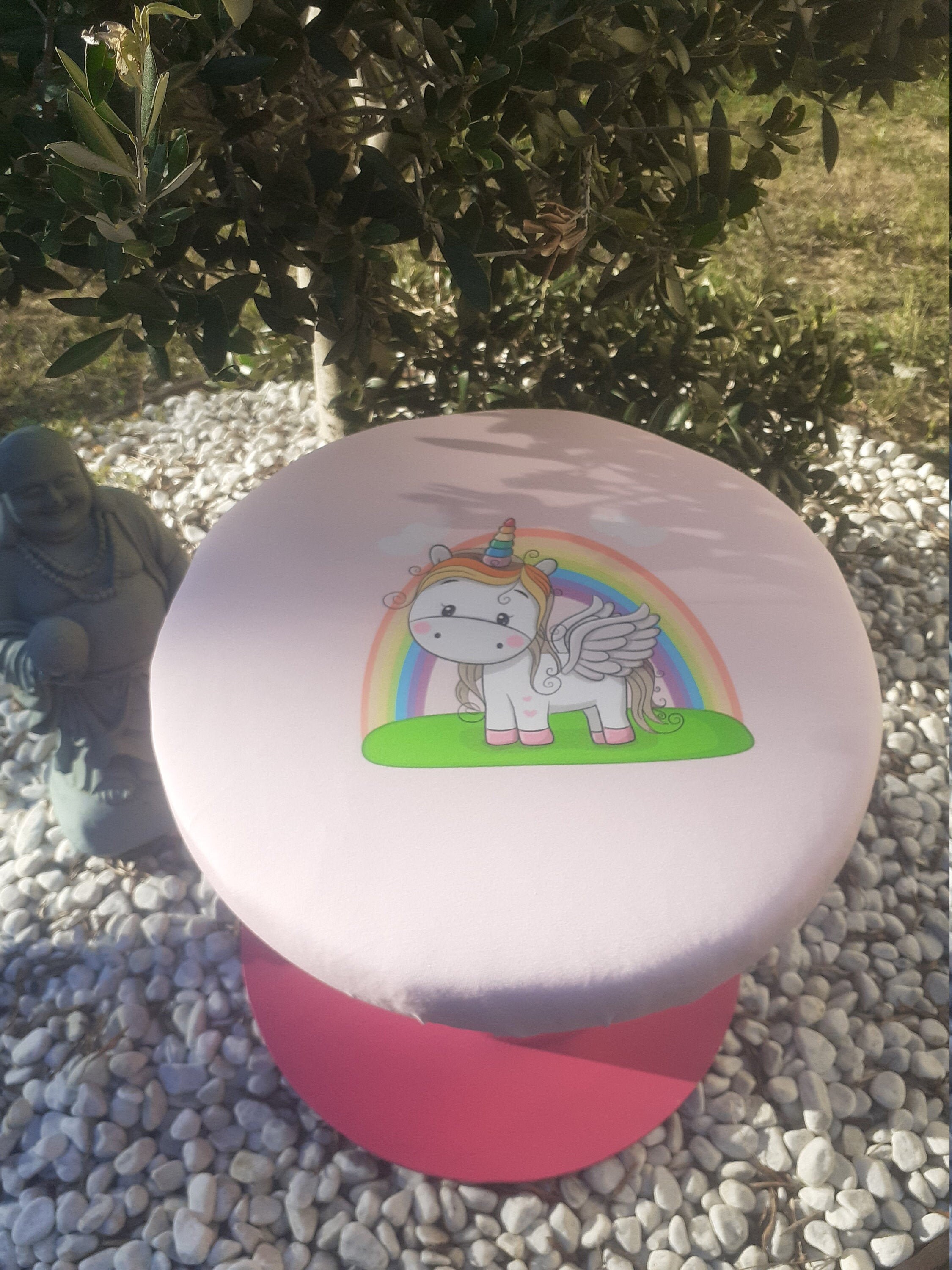 Tabouret Rond en Bois Licorne