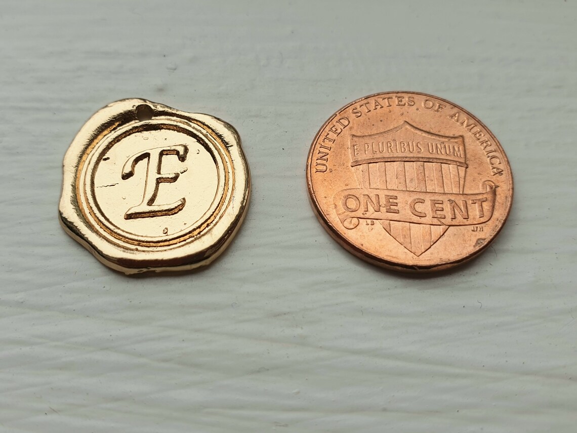 18mm Letter e Stamp/wax/seal Initial Gold Letter Etsy