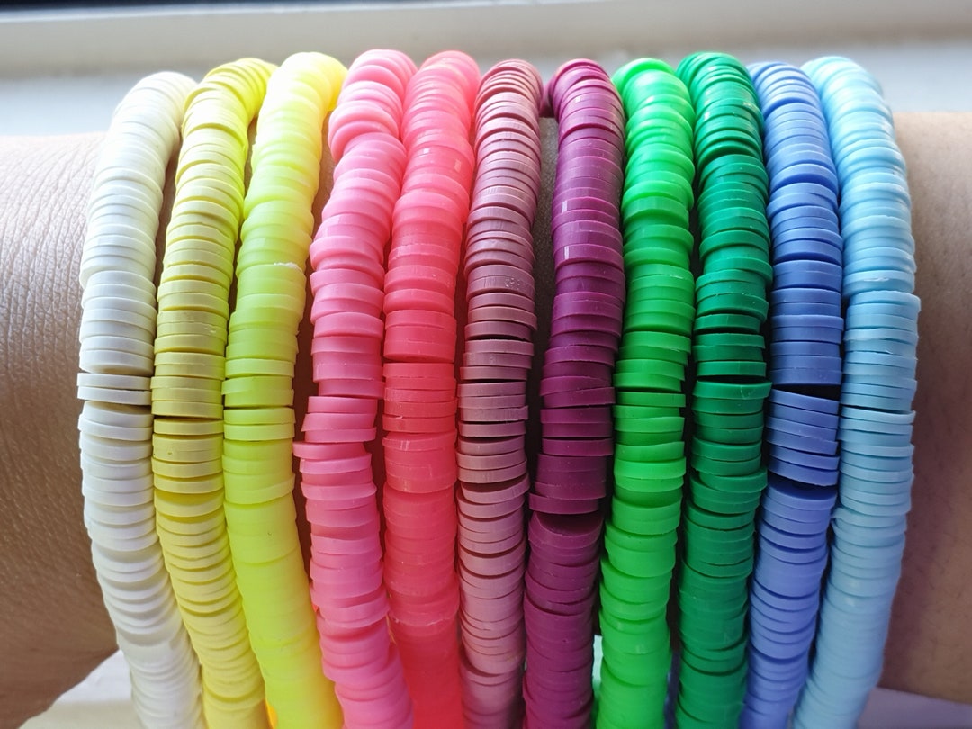 6mm Heishi Beads Polymer Clay Vinyl Disc Beads for DIY Jewelry Etsy