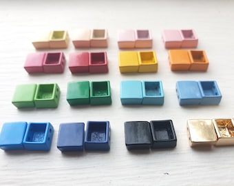 5 stuks, 8x8mm, emaille tegel kralen, 2-gat in vierkante vorm, Tila kralen voor DIY sieraden en accessoires maken - Kies uw kleur