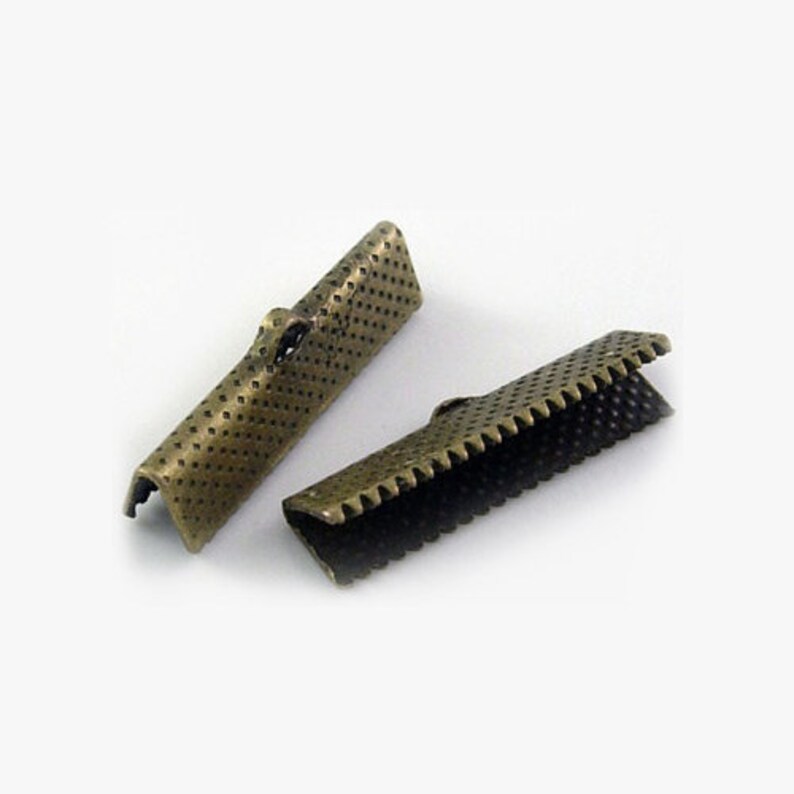 20/50pcs 25x8x5mm Iron Ribbon Ends Crimps in Antique Bronze Etsy