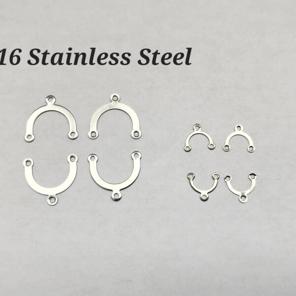 6pcs, 316 Stainless Steel, Filigree 3 hole Connector/ Chandelier  for DIY Jewelry and Accessory Making