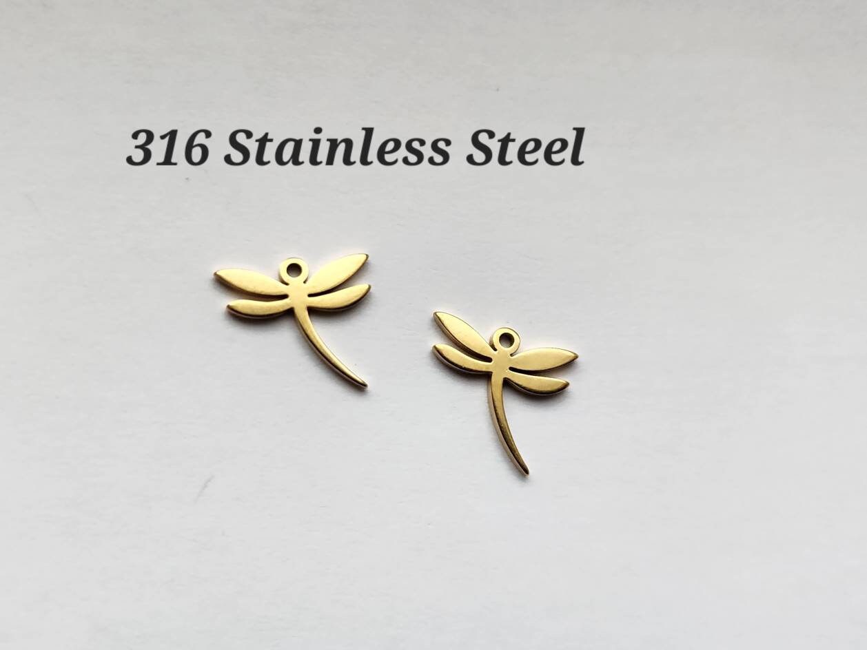 10 Stainless Steel Charms Flat Round, Golden Disc Layered Charm Minimal Jewelry  Pendant jewelry Making Supply AS177 