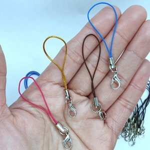 5pcs,  Keychains Hook, Charms Key Cord, Strap Cords with Lobster Clasp in Dull Silver for Accessories Making