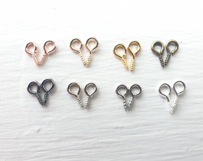 30pcs 4x8mm Eye Pins Hooks/ Eyelets Screw/ Pendant Bails for Etsy