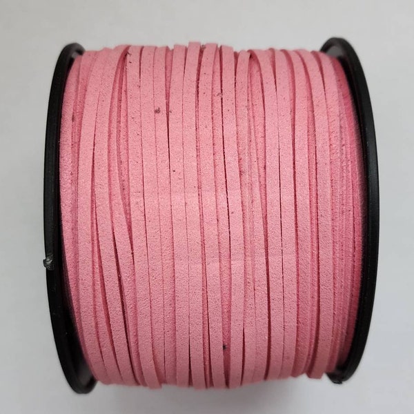 5 Yards, 3mm, Faux Suede Cords, Faux Suede Lace in Pink for DIY Jewelry Making