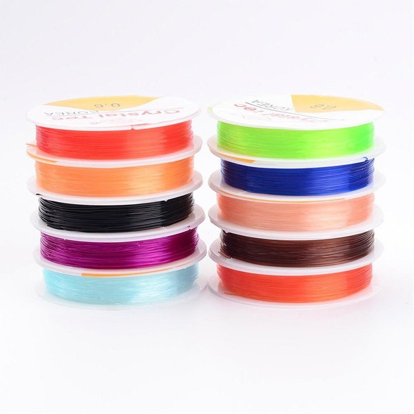 1 Roll, 0.5mm,  Elastic Crystal Thread, Jewelry Beading Cords For Stretch Bracelet and other DIY Jewelry Making - Choose your colour