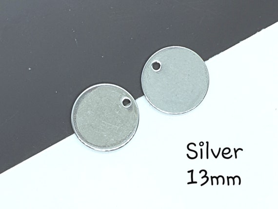 10/20pcs, 13mm, 304 Stainless Steel Charms, Stamping Blank Tag, Flat  Round,engraving Disc in Stainless Steel Color for DIY Jewelry Making 