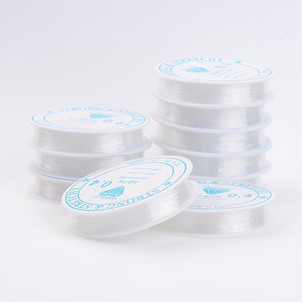 1 Roll, 0.4/0.5/0.6/0.7/0.8/1.0 mm thick, Elastic Crystal Thread, Beading Thread/Cord, Clear for DIY Jewelry Making