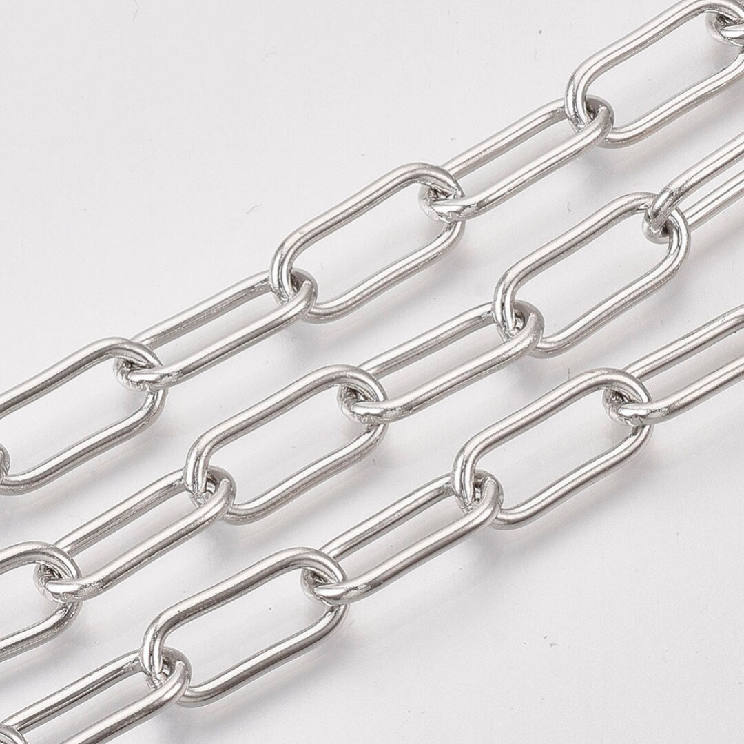 1 Yard 16x7x1.6mm Unwelded Iron Paperclip Chains Drawn Etsy