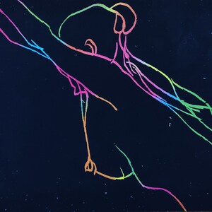 Set of 10 Female Nudes Nudes Sketches Black Color Rainbow Sketches Nude