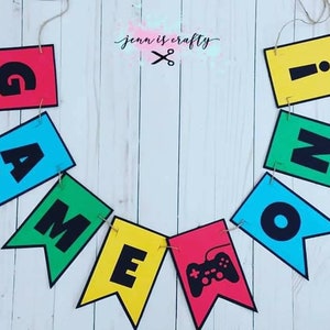 Game On Banner, Gamer Birthday, Video Game Party