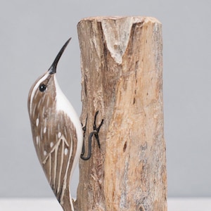 Brown Creeper - 8&quot;H - Hand Carved Wooden Bird