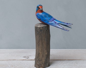 Barn Swallow - Turned - 9'H - Hand Carved | Wooden Bird