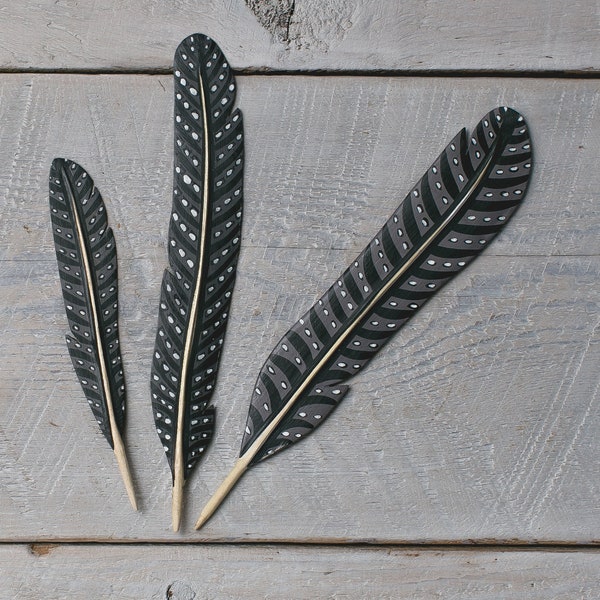 Quail- Hand Carved Wooden Feathers