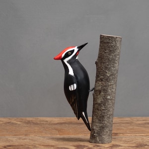 Pileated Woodpecker - Mini - 5.5&quot;H - Hand Carved | Wooden Bird