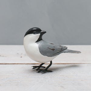 Mini-Meise - handgeschnitzter Holzvogel - 2,75 &quot;H