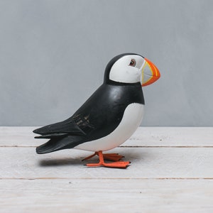 Puffin - Groß - Handgeschnitzter Holzvogel