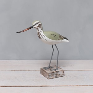 Godwit  - Straight - 12&quot;H - Hand Carved Wooden Shorebird