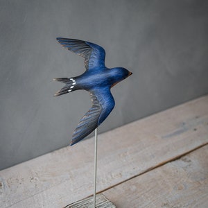 Barn Swallow - Flying - Hand Carved Wooden Bird - 16&quot;H