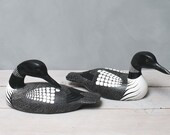 Loon Pair - Medium - Hand Carved Wooden Bird