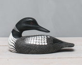 Loon Preening-11 quot L - Medium - Hand Carved Wooden Bird