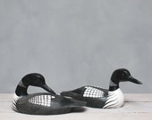 Loon Pair - Large - Hand Carved Wooden Bird