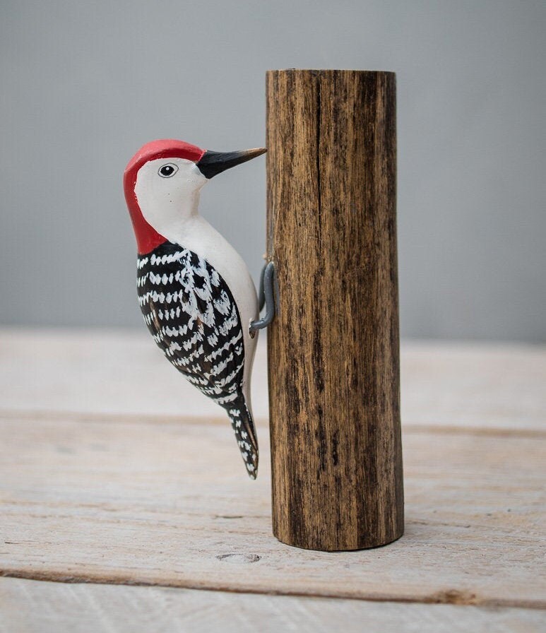Mini Red Bellied Woodpecker 4.5h Hand Carved Wooden | Etsy