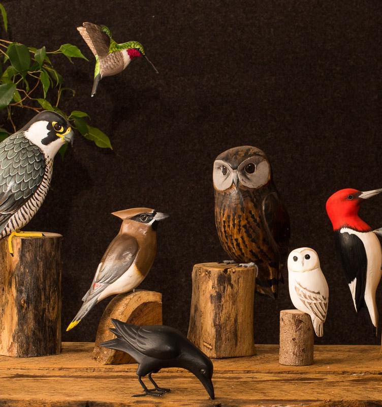 エボシクマゲラ - 高さ 13 インチ - 手彫りの木製の鳥 - Etsy 日本