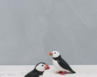 Lundi puffin. 新品　美品　木製 Hand Carved Wooden Mini Puffin – 4.25