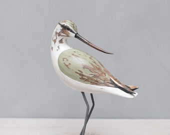 Godwit  Pair - Hand Carved Wooden Shorebird